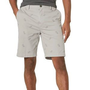 Amazon Essentials Mens Pineapple Print Chino Khaki Shorts Grey Slim Fit size 42